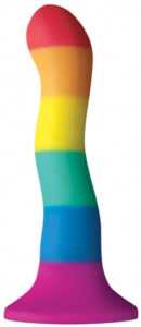 Dildo s prísavkou Rainbow Wave (17 cm)