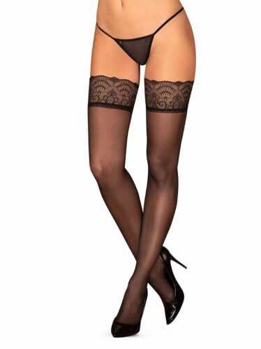 Krásné punčochy Obsessive Firella stockings - černá - S/M