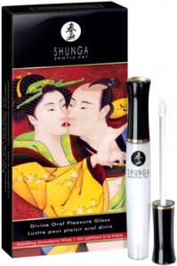 Shunga stimulačný jahodový lesk na pery – Sparkling Wine (10 ml)